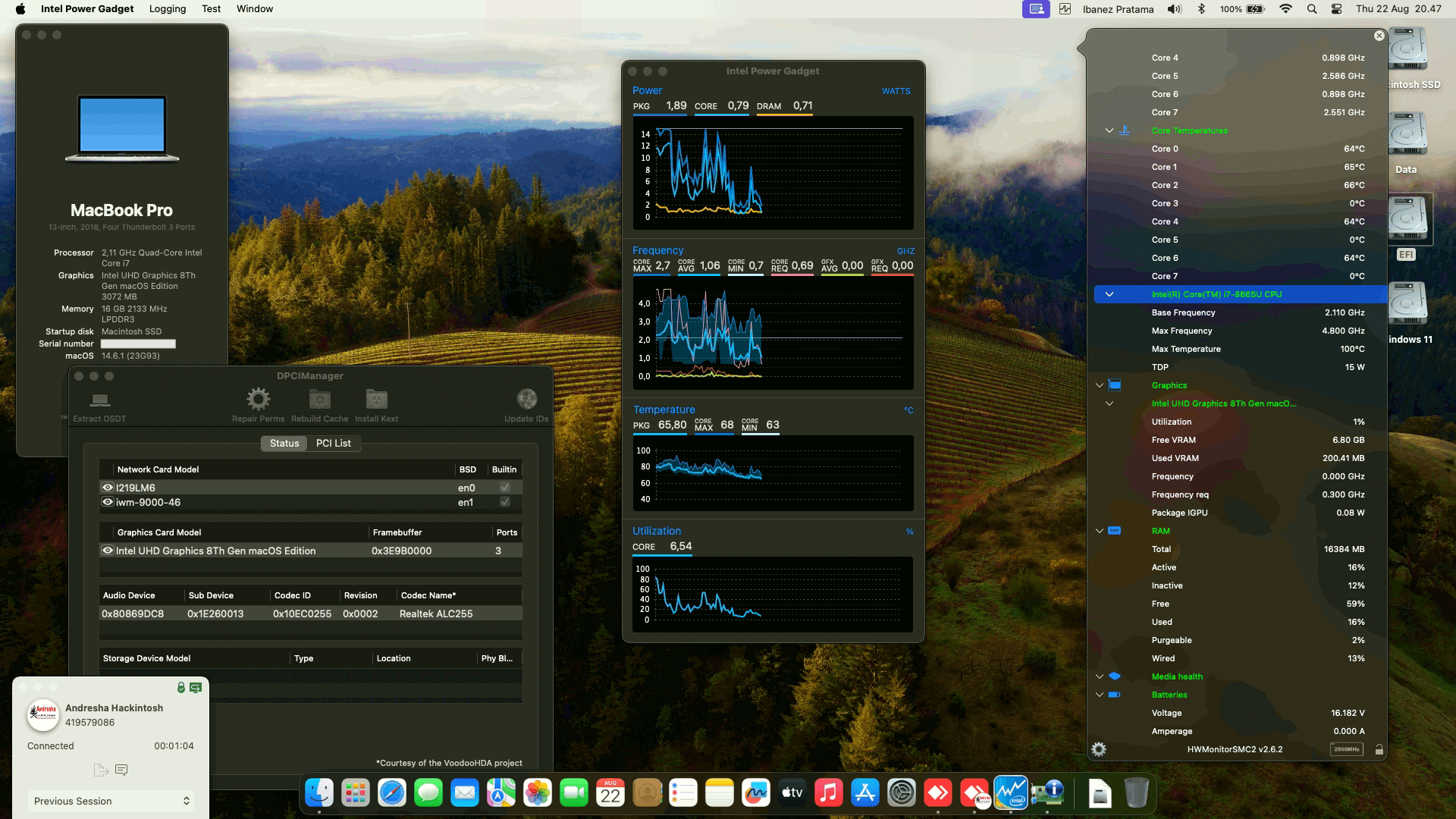 Success Hackintosh macOS Sonoma 14.6.1 Build 23G93 in Fujitsu LifeBook U939